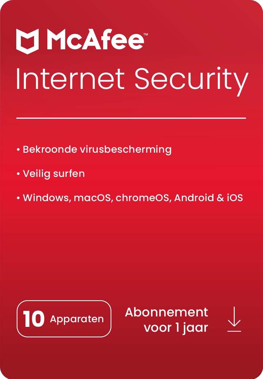 McAfee Internet Security Onbeperkt 1 jaar